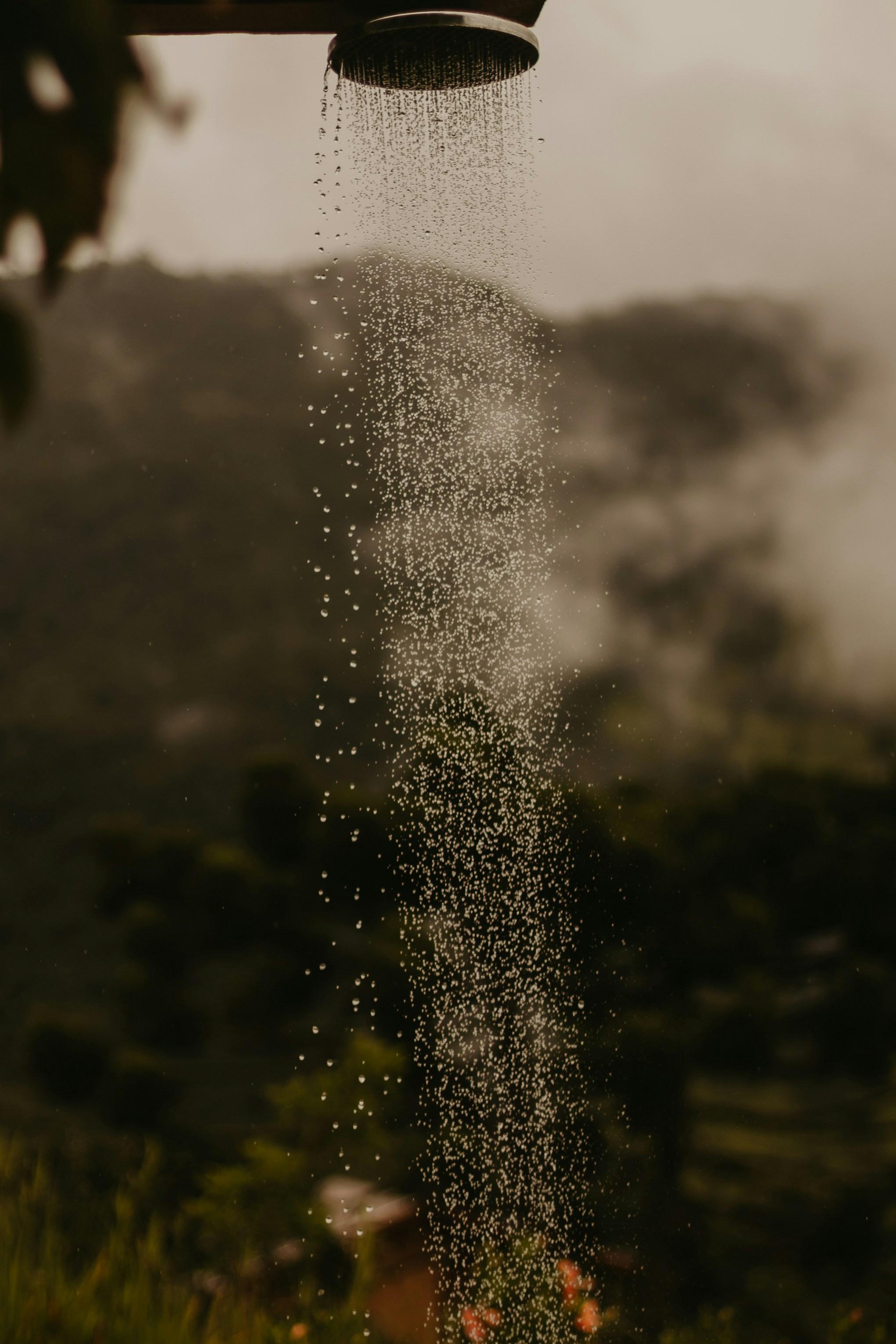 hot water shower outside